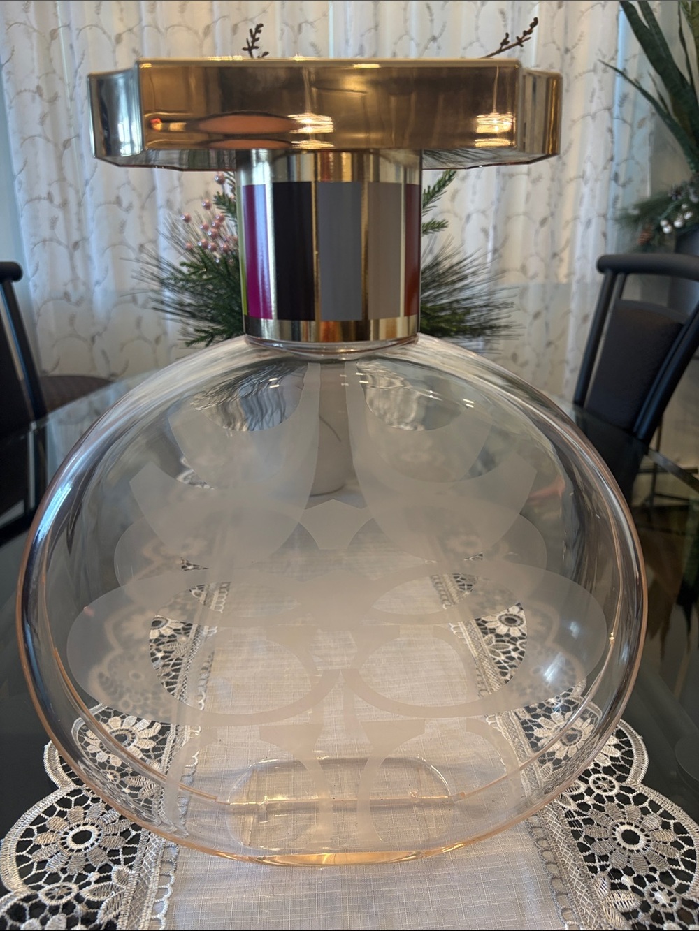 Coach vintage clear etched plastic Legacy perfume bottle-store prop